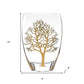 Clear And Gold Tree Of Life Oval Lead Free Crystal Table Vase By Homeroots | Vases | Modishstore - 5