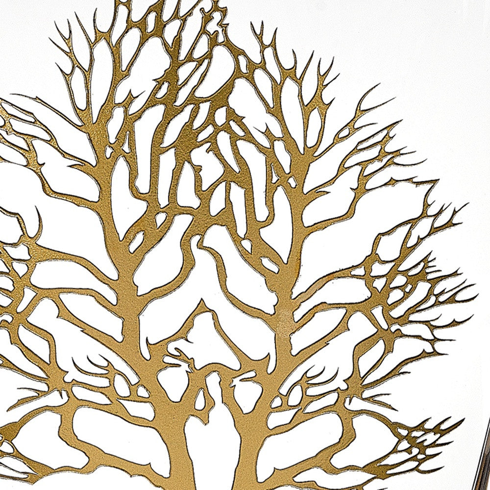 Clear And Gold Tree Of Life Oval Lead Free Crystal Table Vase By Homeroots | Vases | Modishstore - 3