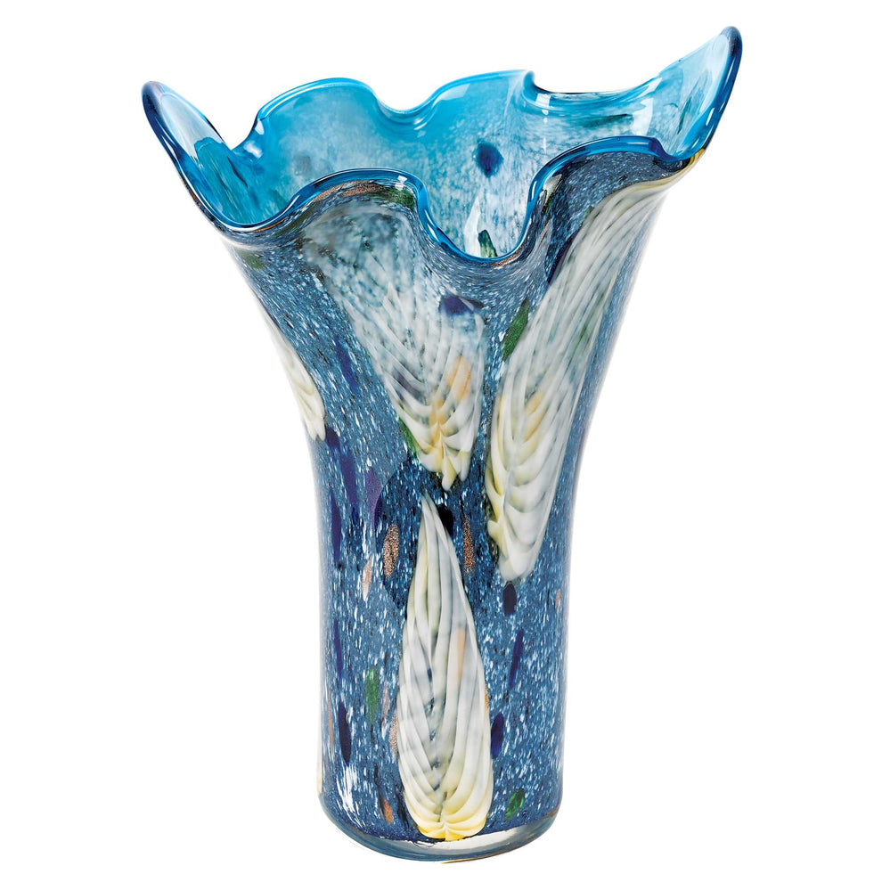 Blue And Green Cylinder Crystal Glass Table Vase By Homeroots | Vases | Modishstore - 2