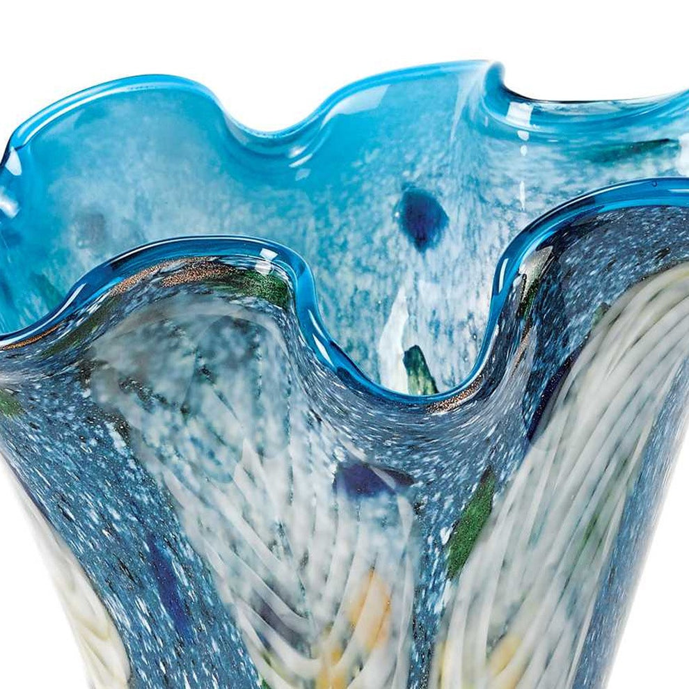 Blue And Green Cylinder Crystal Glass Table Vase By Homeroots | Vases | Modishstore - 3
