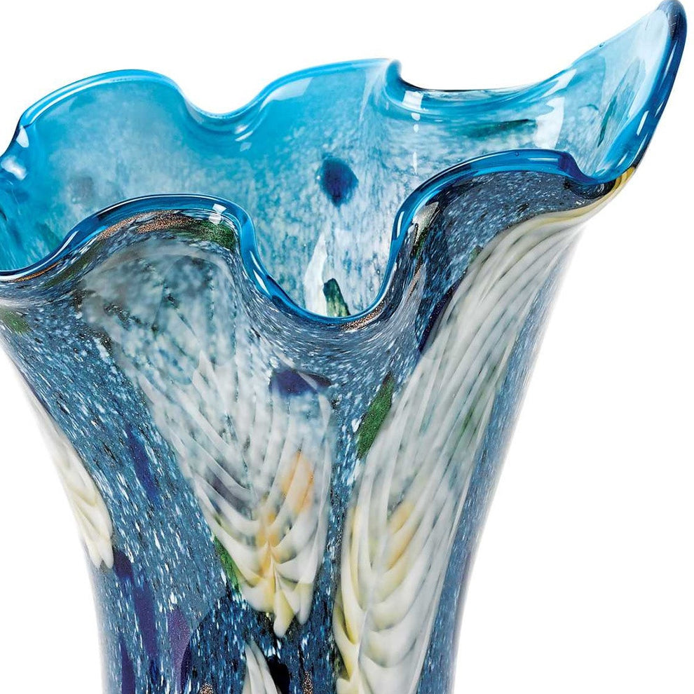 Blue And Green Cylinder Crystal Glass Table Vase By Homeroots | Vases | Modishstore - 4