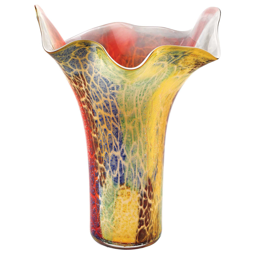 Red and Yellow Glass Abstract Novelty Table Vase By Homeroots | Vases | Modishstore - 2