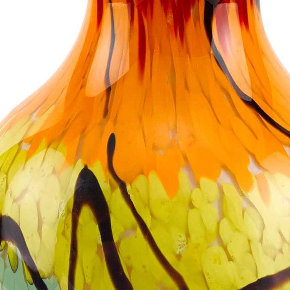 Black Blue Red And Yellow Abstract Urn Handblown Glass Table Vase By Homeroots | Vases | Modishstore - 6