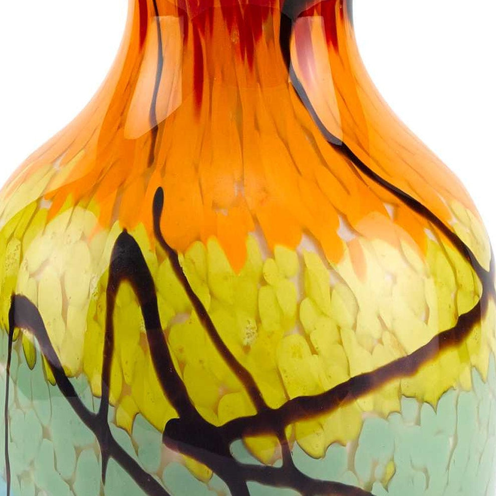 Black Blue Red And Yellow Abstract Urn Handblown Glass Table Vase By Homeroots | Vases | Modishstore - 7