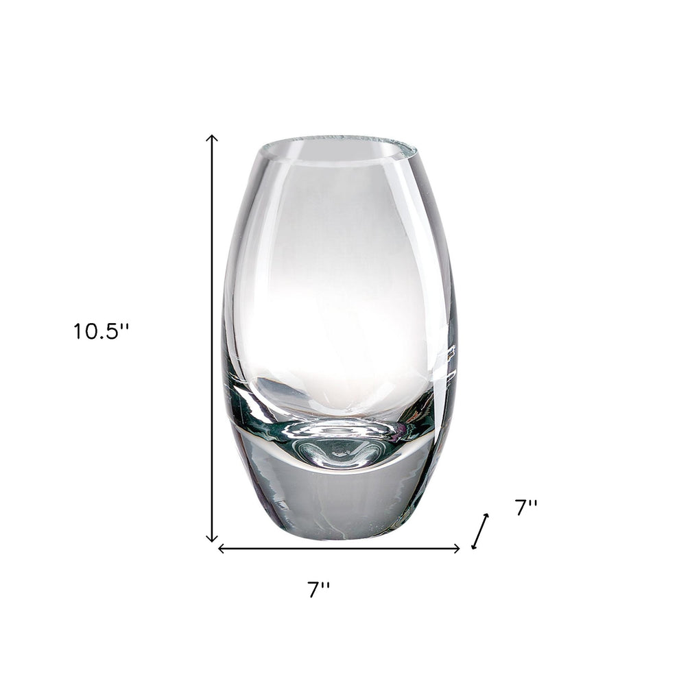 Clear Lead Free Crystal Oval Table Vase By Homeroots | Vases | Modishstore - 7