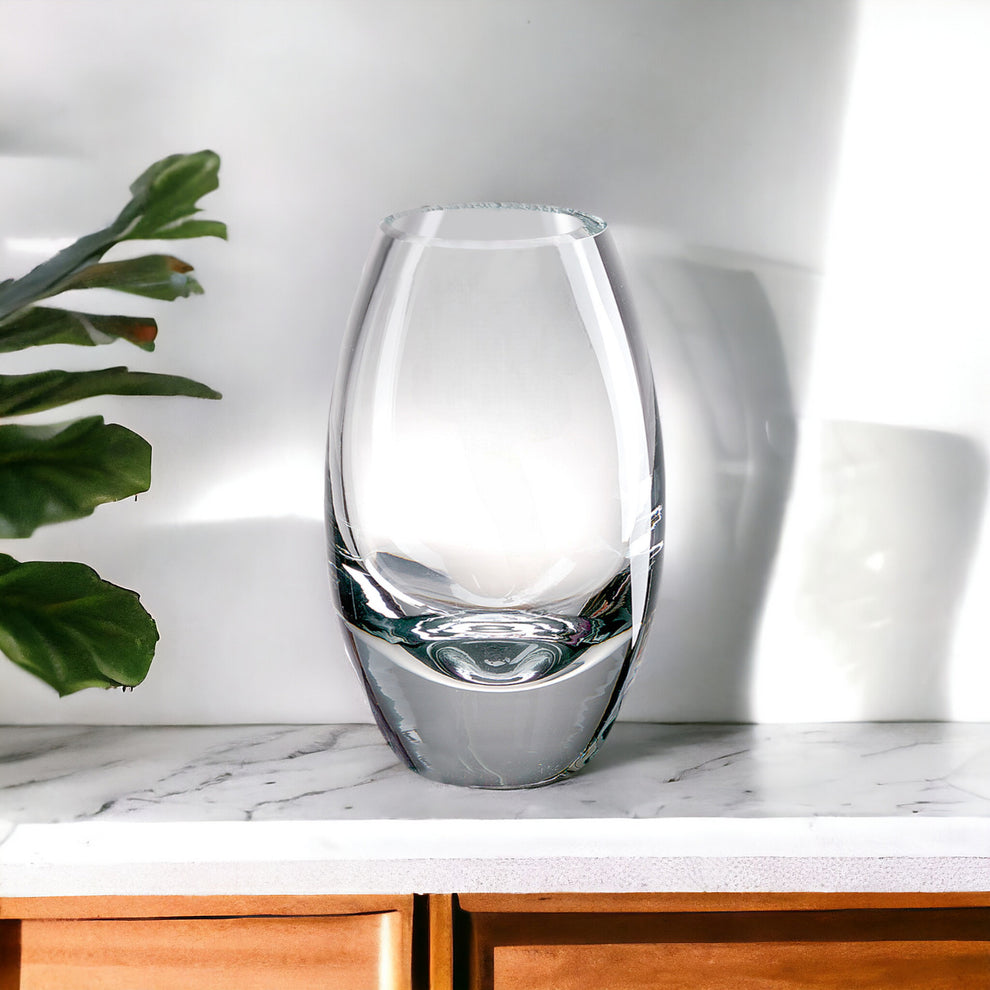 Clear Lead Free Crystal Oval Table Vase By Homeroots | Vases | Modishstore - 3