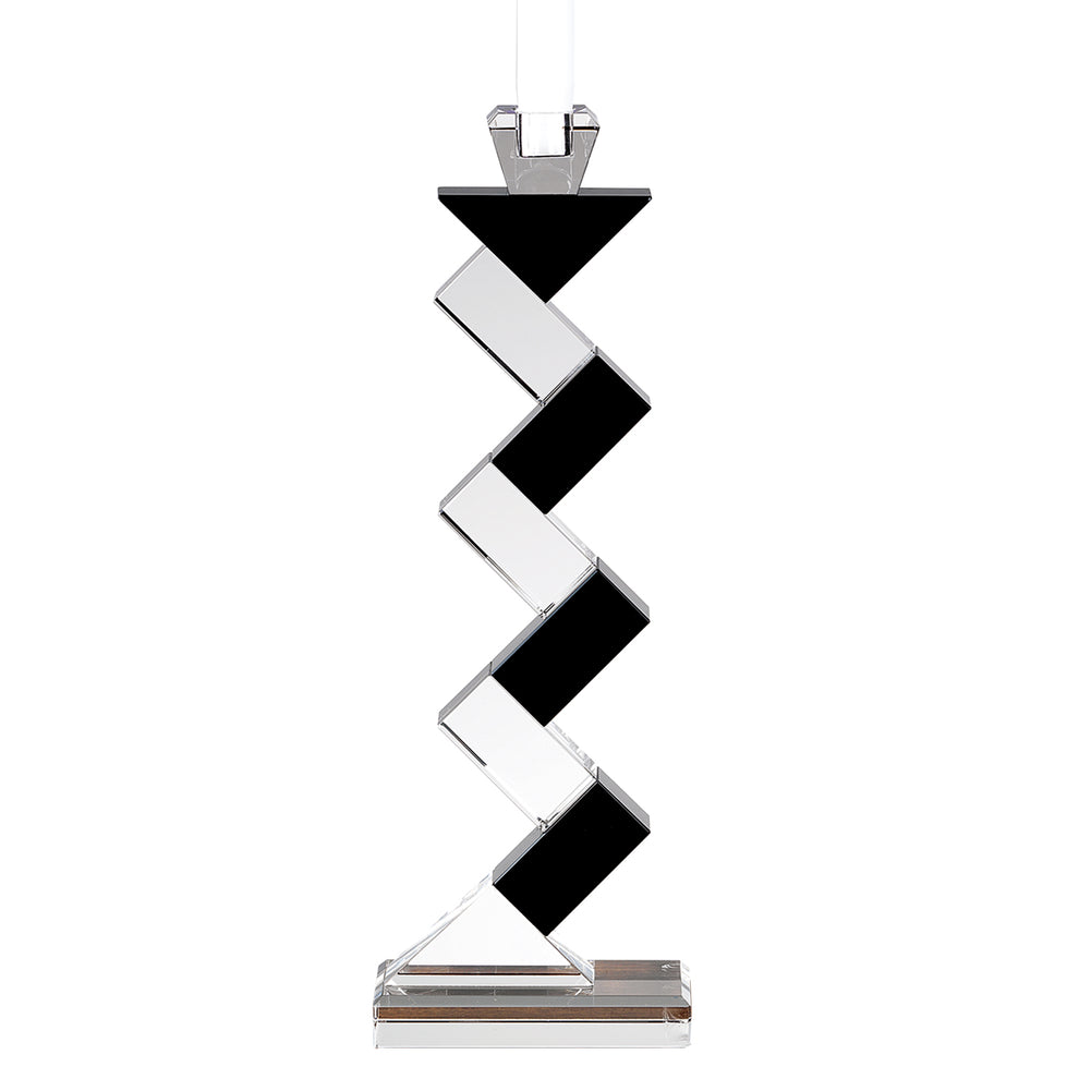 Black Crystal Geometric Tabletop Pillar Candle Holders By Homeroots | Candle Holders | Modishstore - 2
