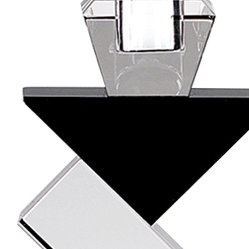 Black Crystal Geometric Tabletop Pillar Candle Holders By Homeroots | Candle Holders | Modishstore - 4