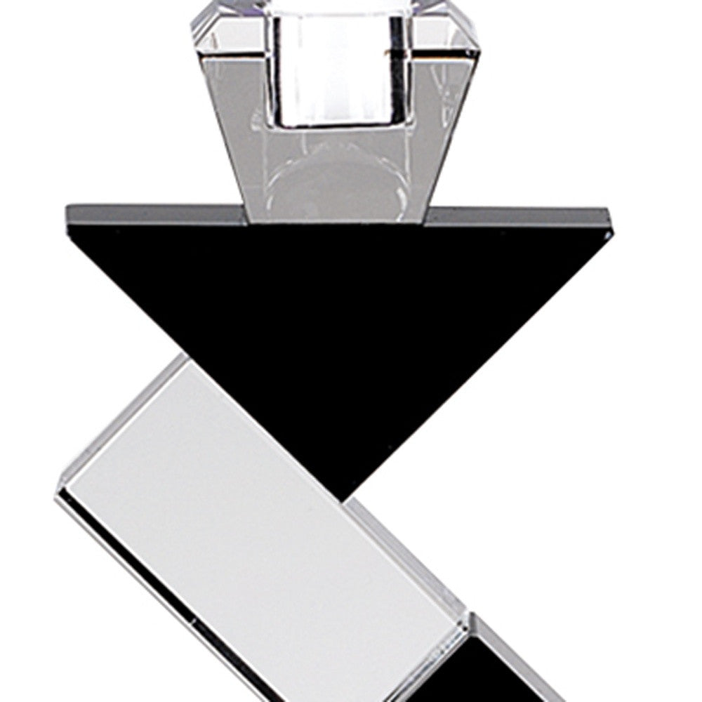 Black Crystal Geometric Tabletop Pillar Candle Holders By Homeroots | Candle Holders | Modishstore - 5