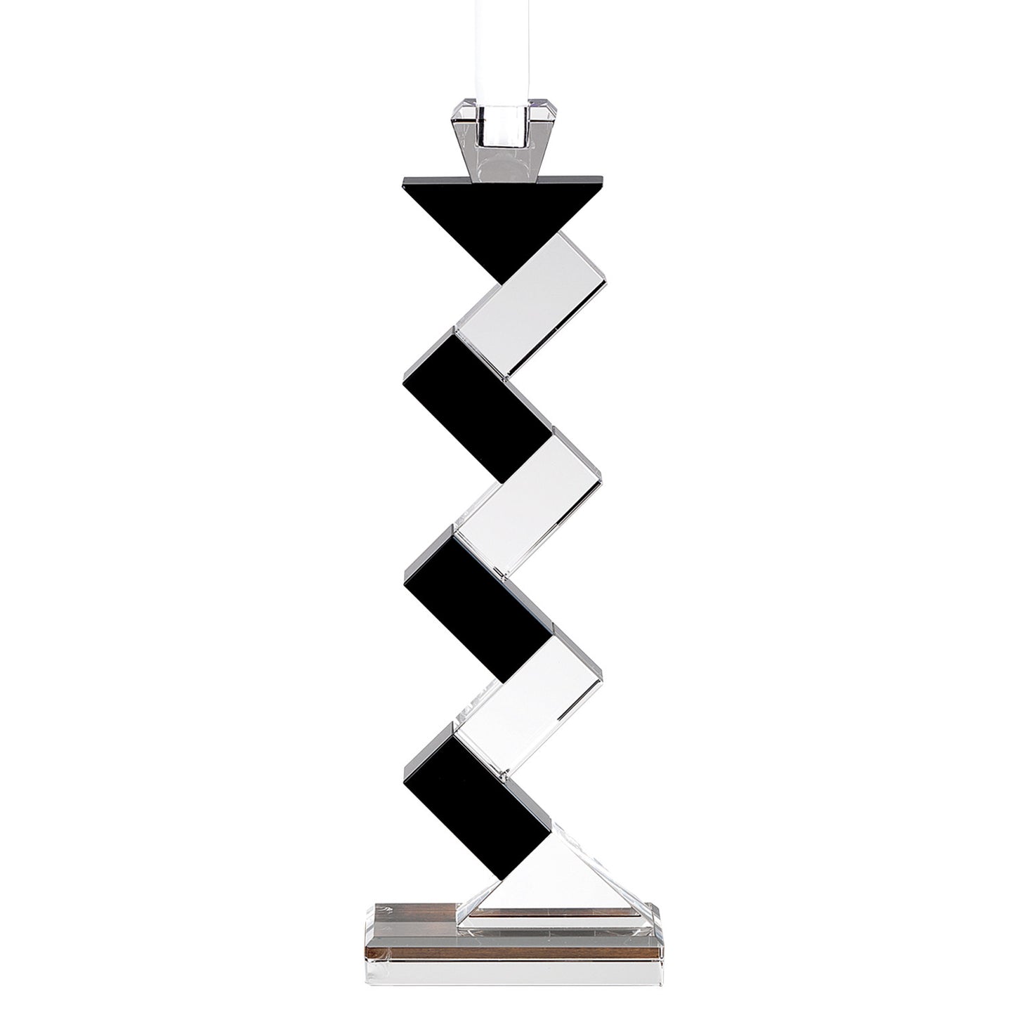 Black Crystal Geometric Tabletop Pillar Candle Holders By Homeroots | Candle Holders | Modishstore - 3