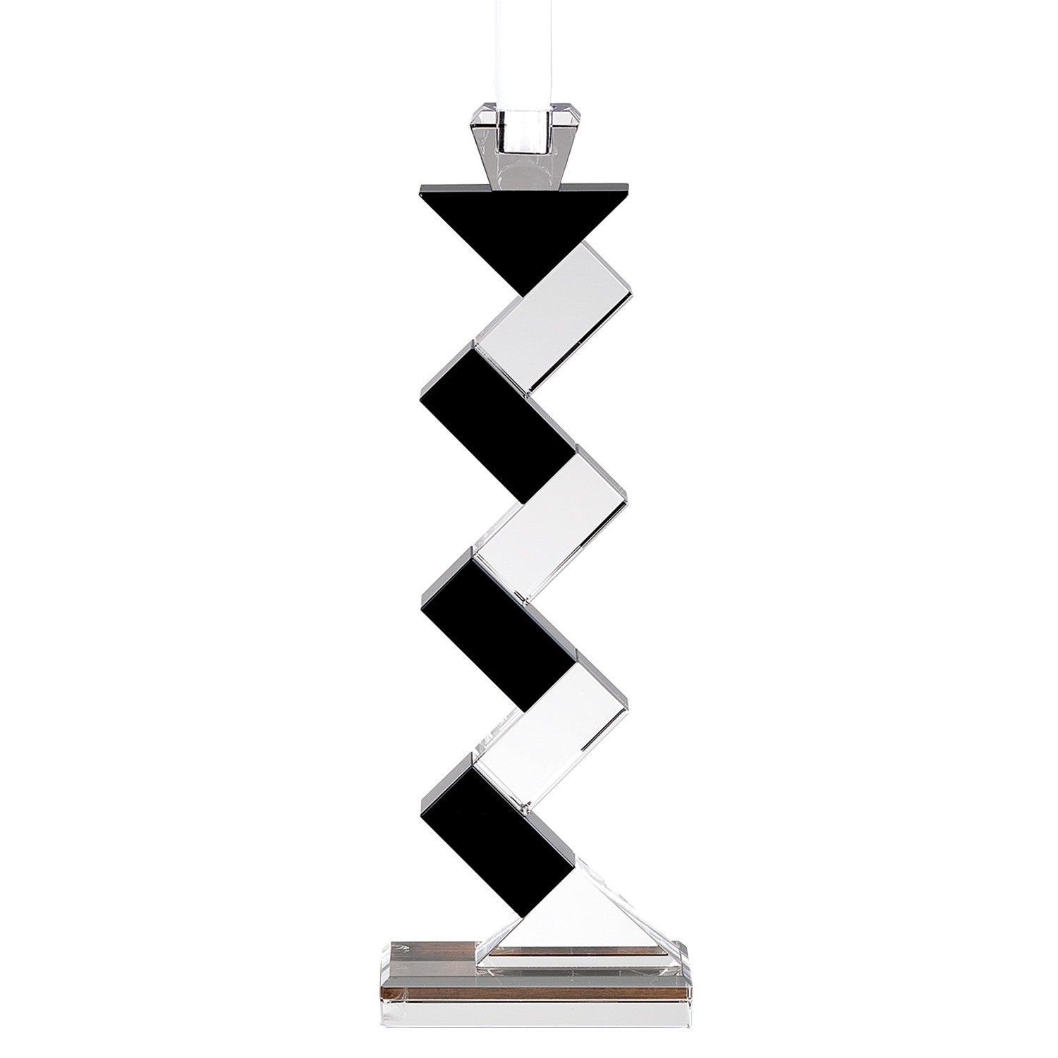 Black Crystal Geometric Tabletop Pillar Candle Holders By Homeroots | Candle Holders | Modishstore - 3