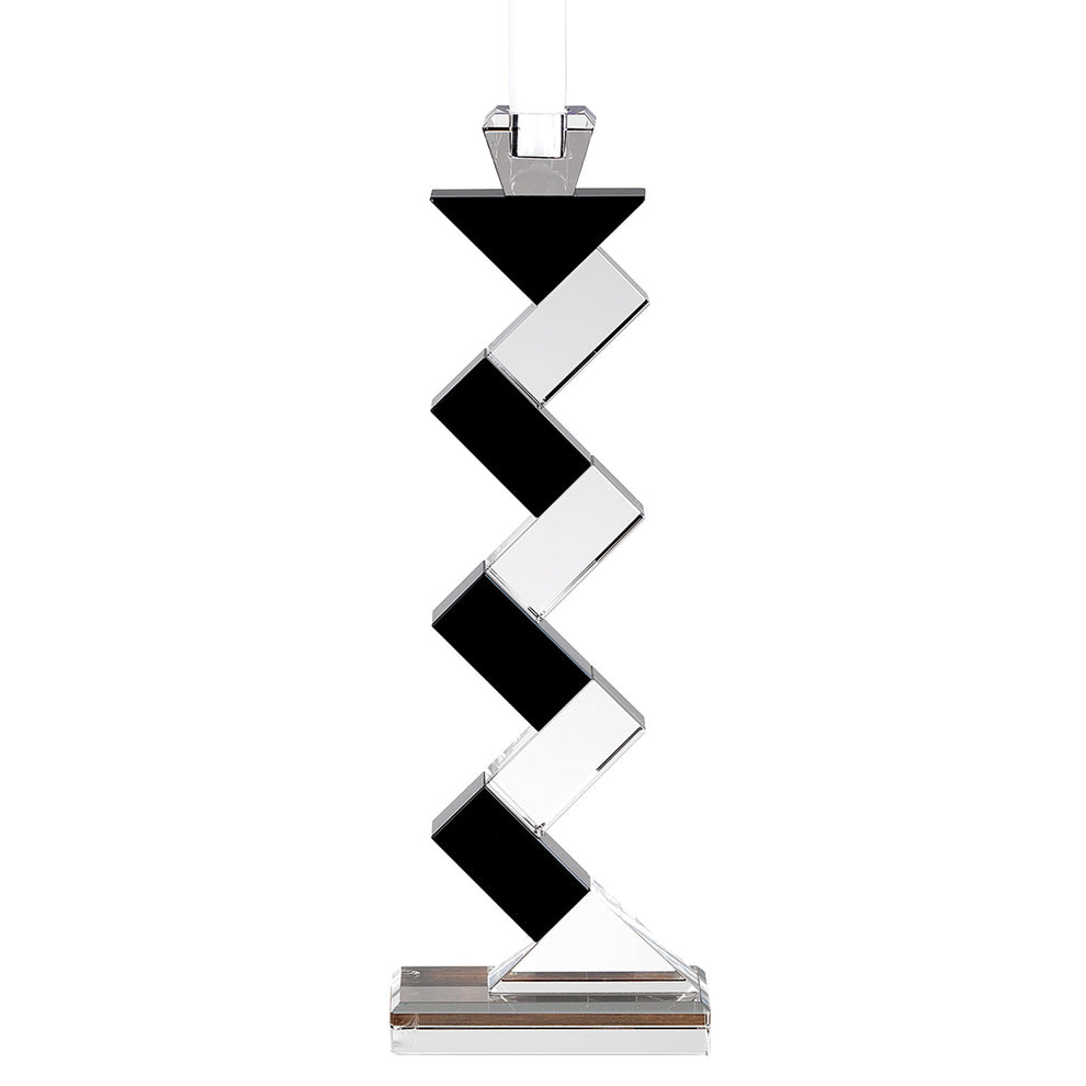 Black Crystal Geometric Tabletop Pillar Candle Holders By Homeroots | Candle Holders | Modishstore - 3