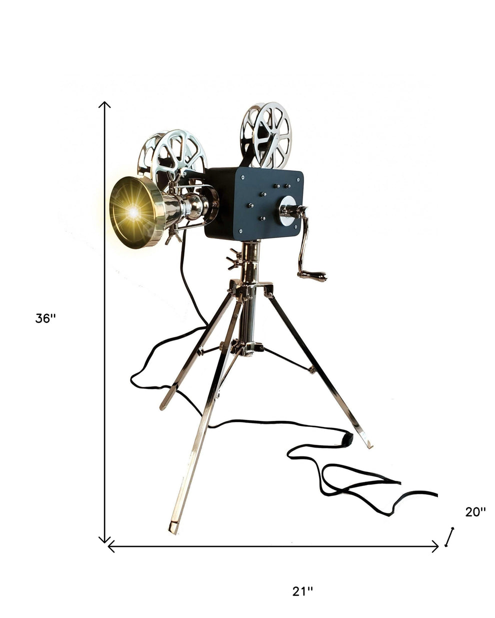 Black And Silver Tripod Floor Lamp With Metal Novelty Shade By Homeroots | Floor Lamps | Modishstore - 5