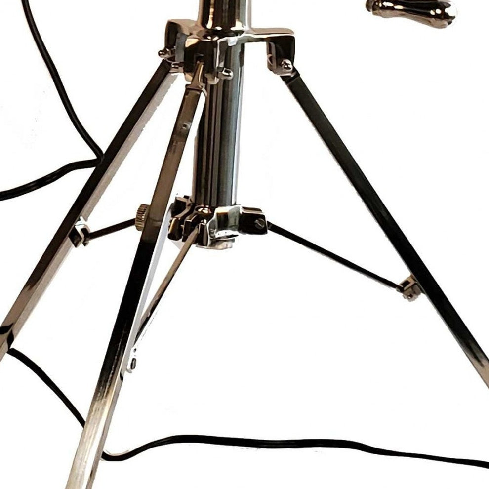 Black And Silver Tripod Floor Lamp With Metal Novelty Shade By Homeroots | Floor Lamps | Modishstore - 3