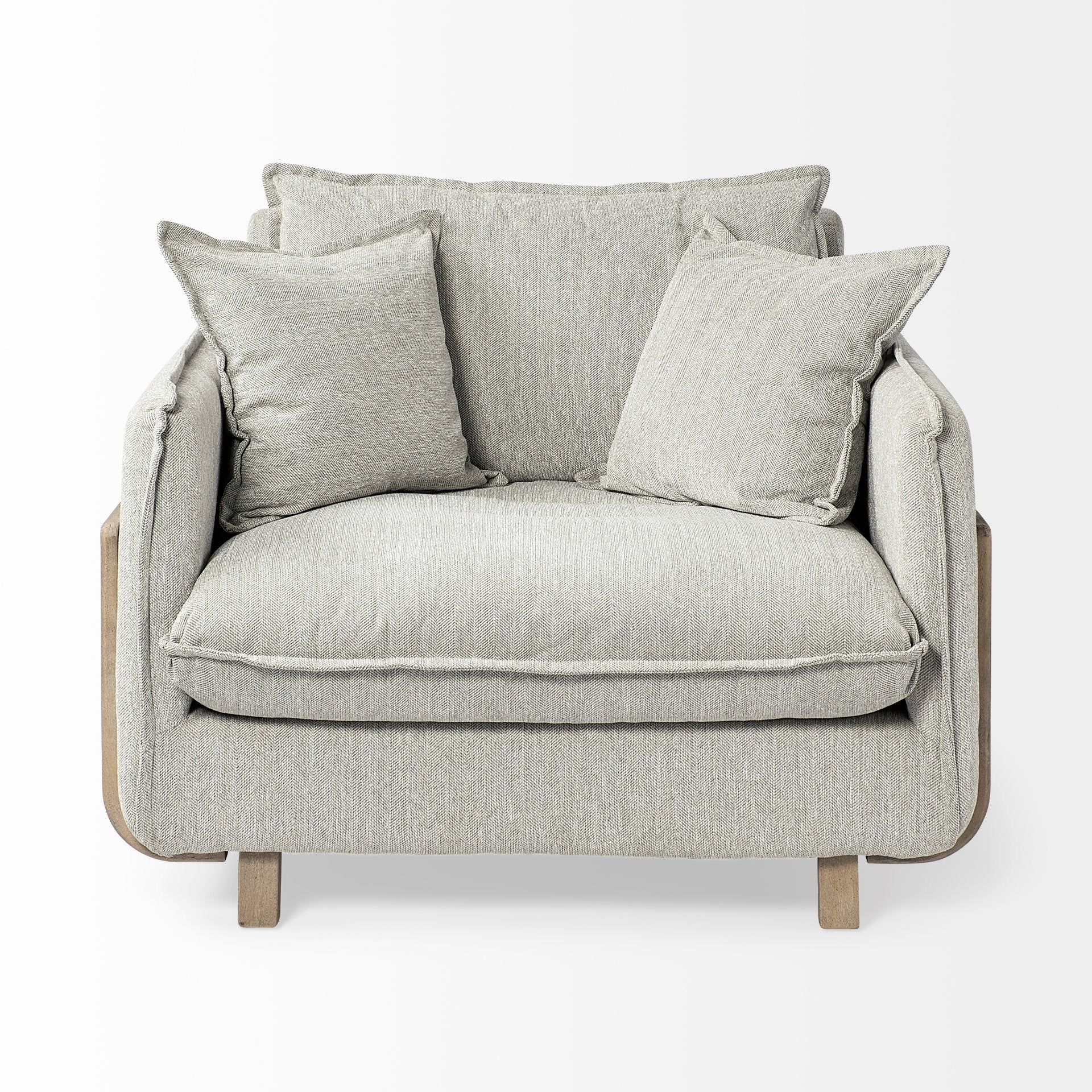Gray and Brown Fabric Club Chair By Homeroots | Accent Chairs | Modishstore - 2