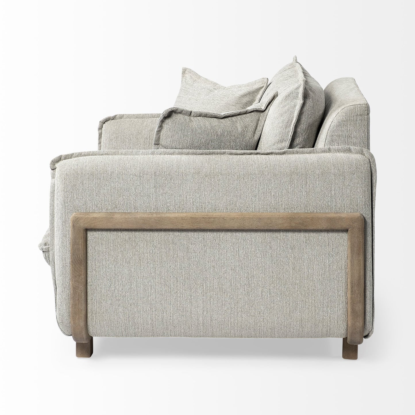 Gray and Brown Fabric Club Chair By Homeroots | Accent Chairs | Modishstore - 3