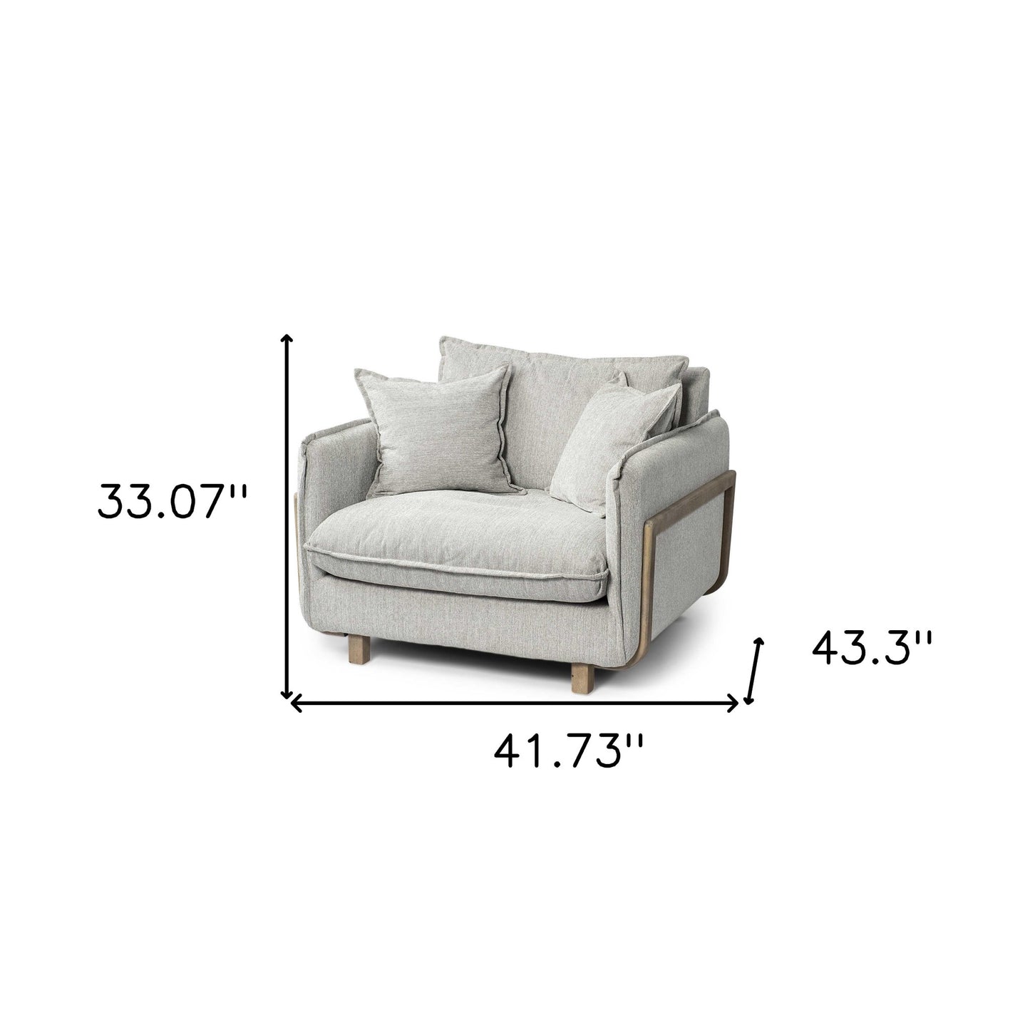 Gray and Brown Fabric Club Chair By Homeroots | Accent Chairs | Modishstore - 8