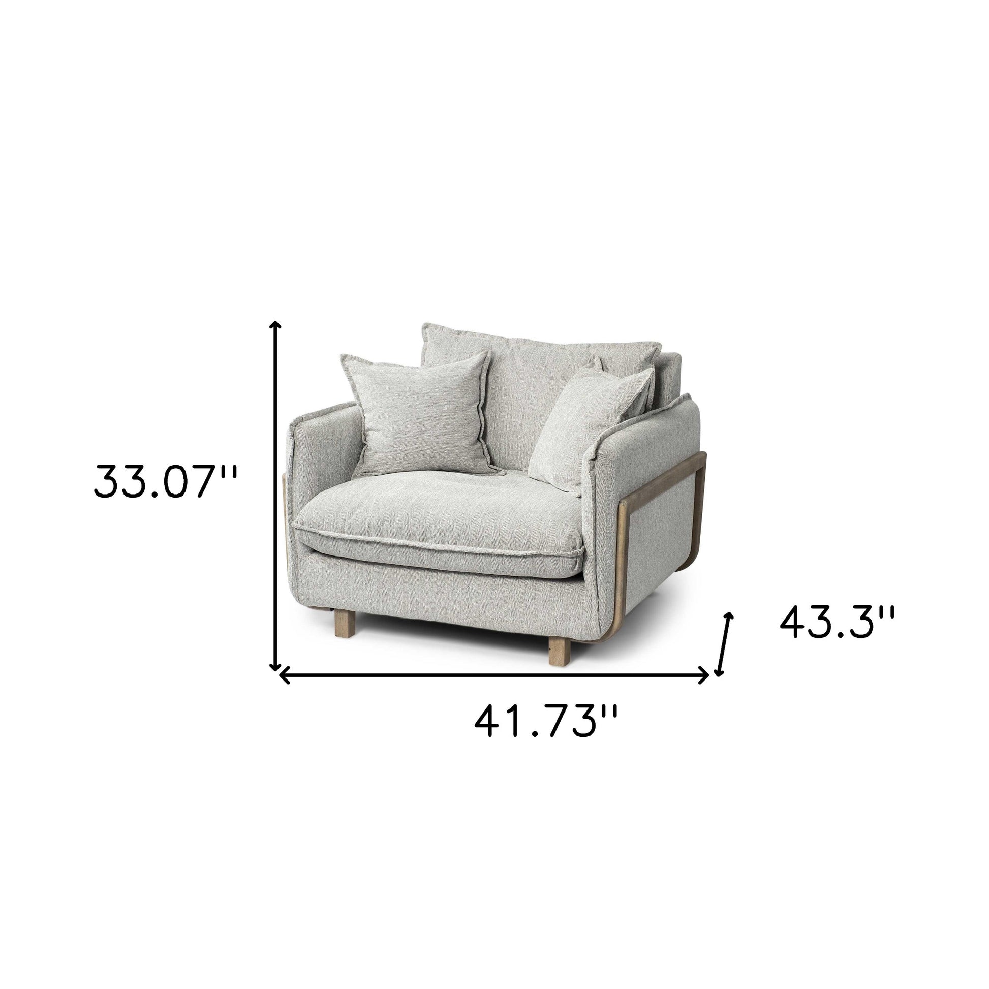 Gray and Brown Fabric Club Chair By Homeroots | Accent Chairs | Modishstore - 8