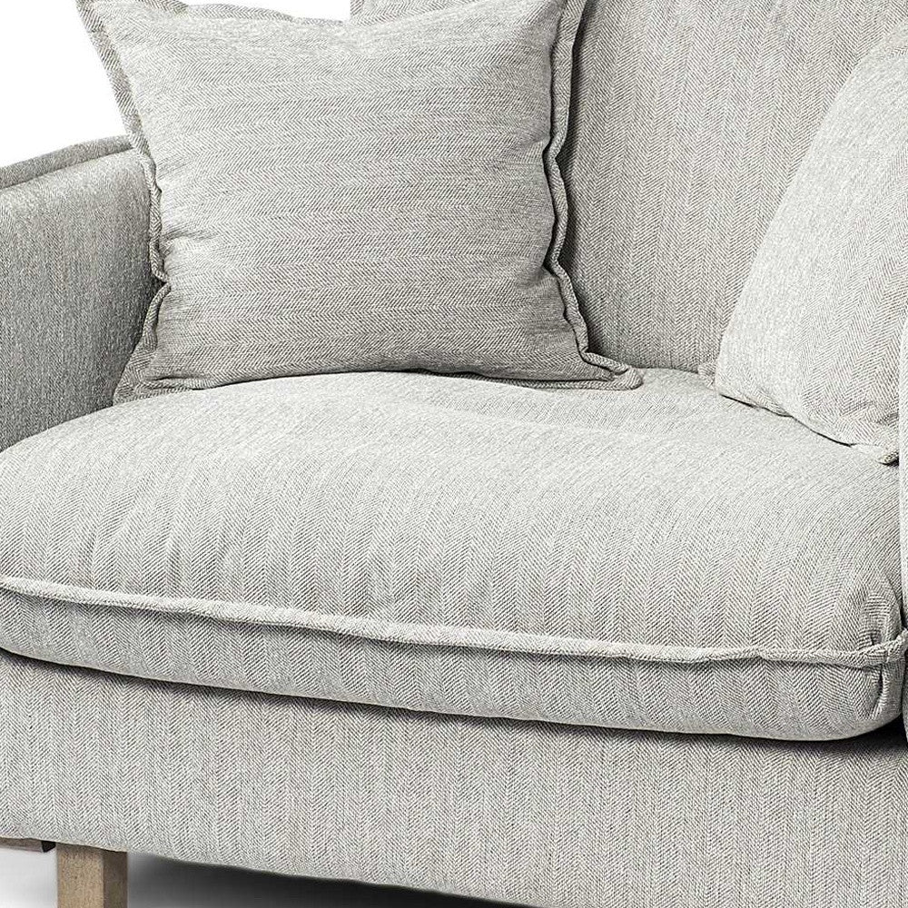 Gray and Brown Fabric Club Chair By Homeroots | Accent Chairs | Modishstore - 5