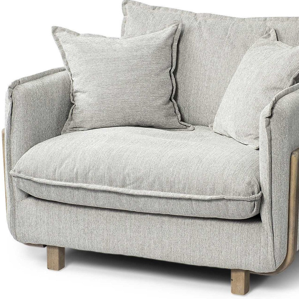 Gray and Brown Fabric Club Chair By Homeroots | Accent Chairs | Modishstore - 6