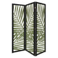 Green Solid WoodFolding Three Panel Screen Room Divider By Homeroots | Room Dividers | Modishstore - 1