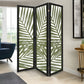 Green Solid WoodFolding Three Panel Screen Room Divider By Homeroots | Room Dividers | Modishstore - 5