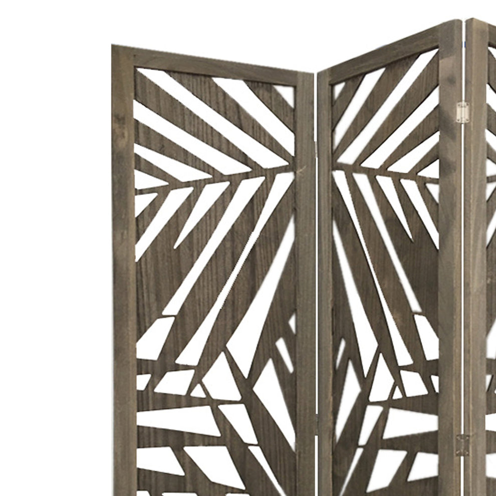 Gray Solid WoodFolding Three Panel Screen Room Divider By Homeroots | Room Dividers | Modishstore - 3
