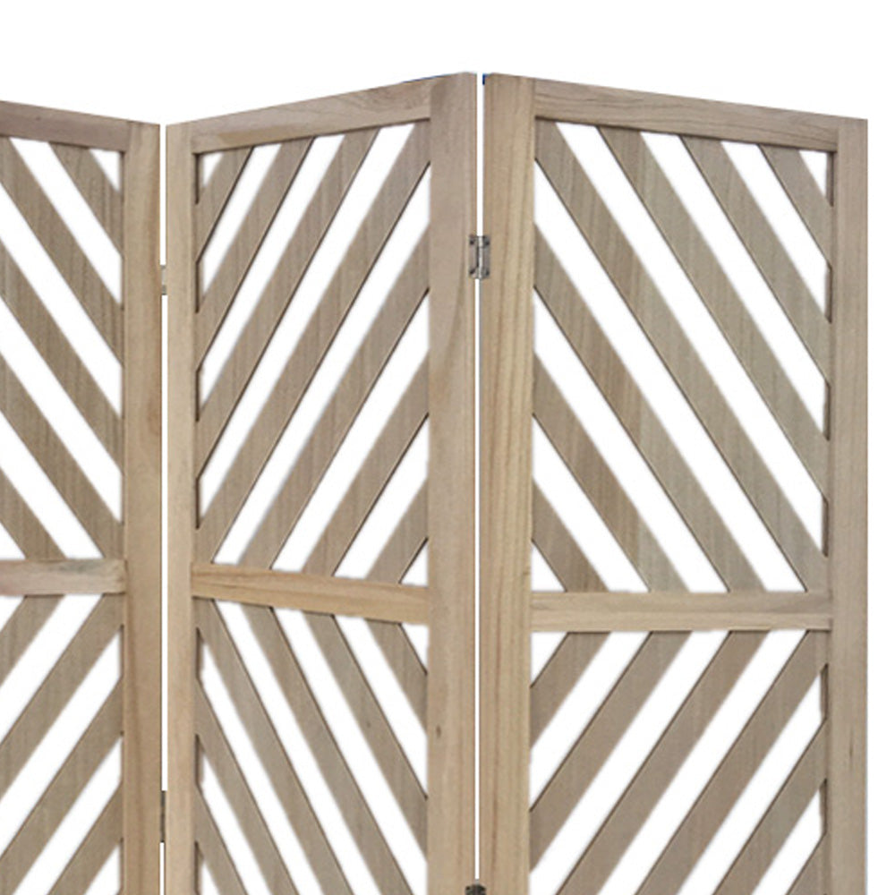Gray Solid WoodFolding Three Panel Screen Room Divider By Homeroots | Room Dividers | Modishstore - 6