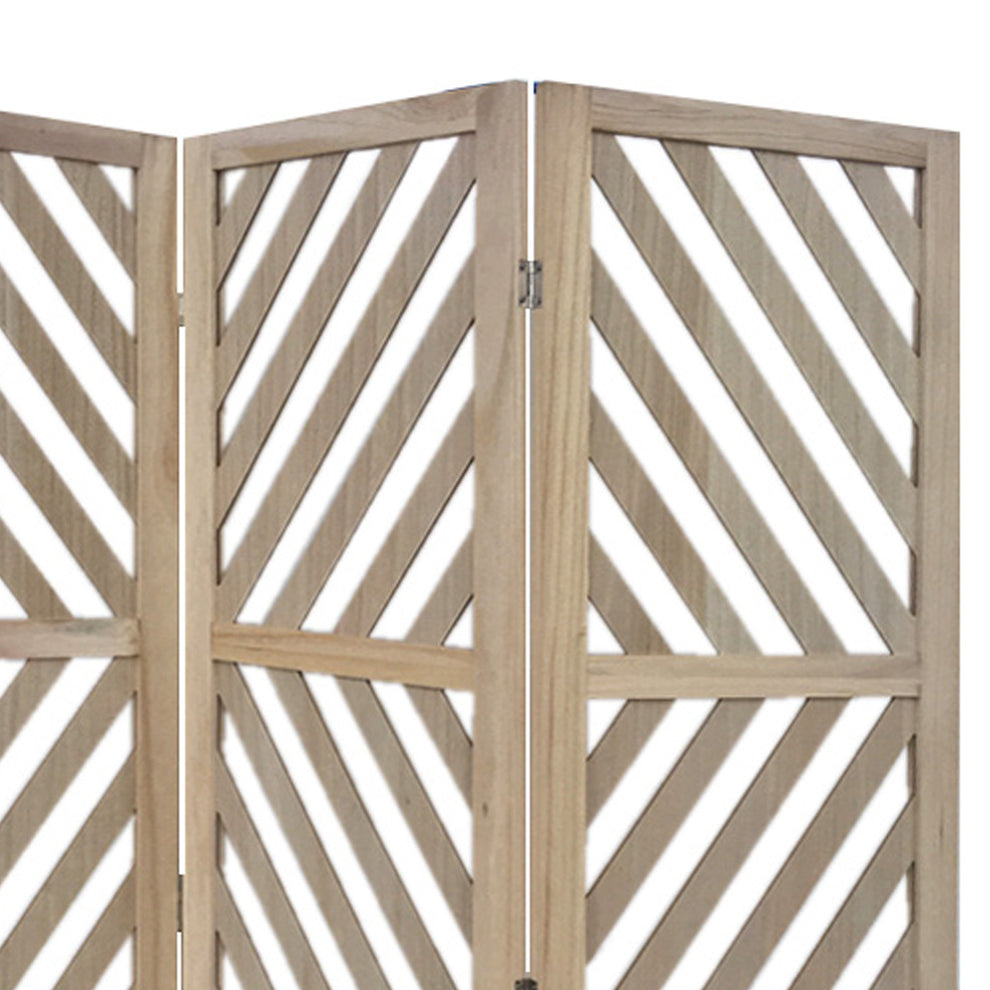 Gray Solid WoodFolding Three Panel Screen Room Divider By Homeroots | Room Dividers | Modishstore - 6