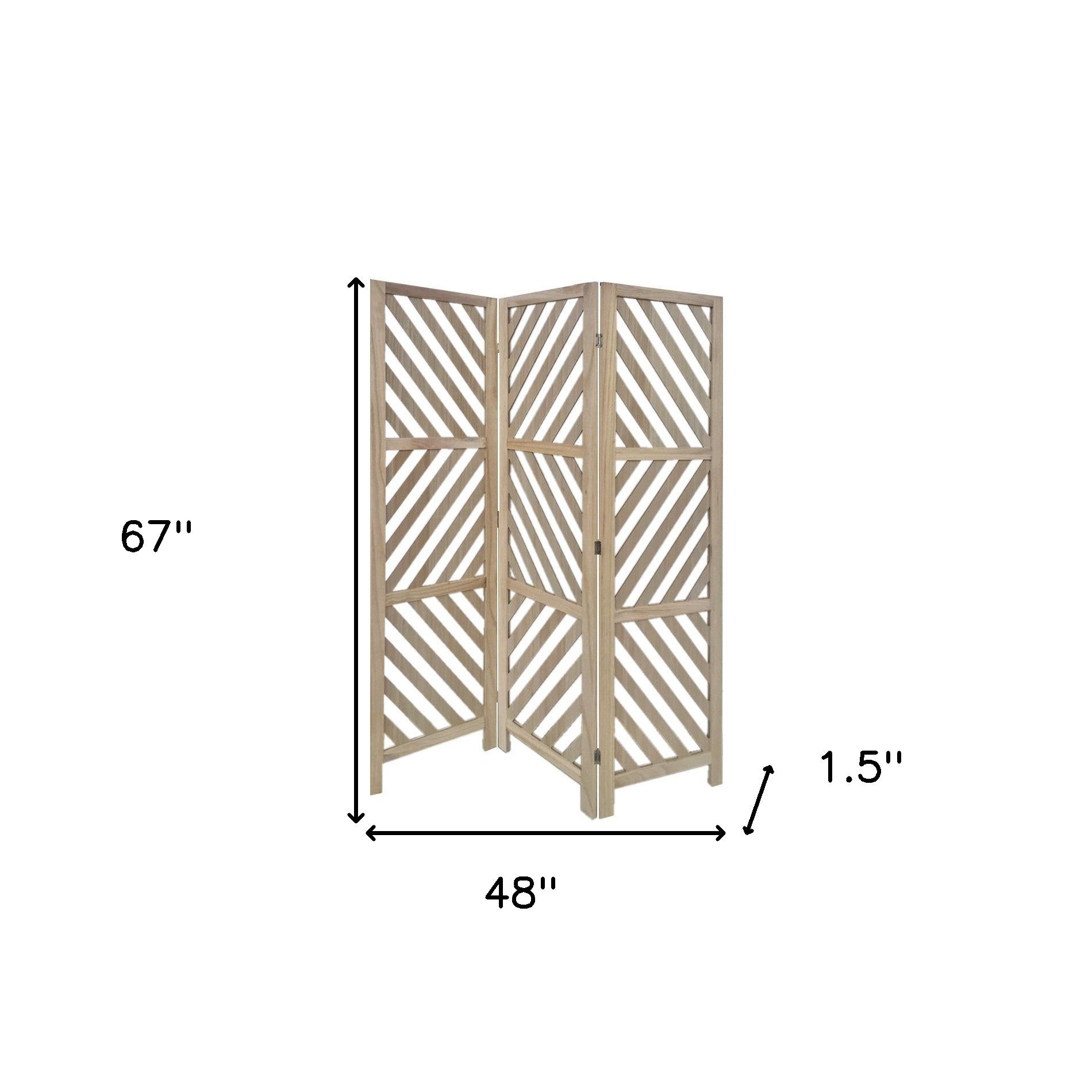 Gray Solid WoodFolding Three Panel Screen Room Divider By Homeroots | Room Dividers | Modishstore - 8