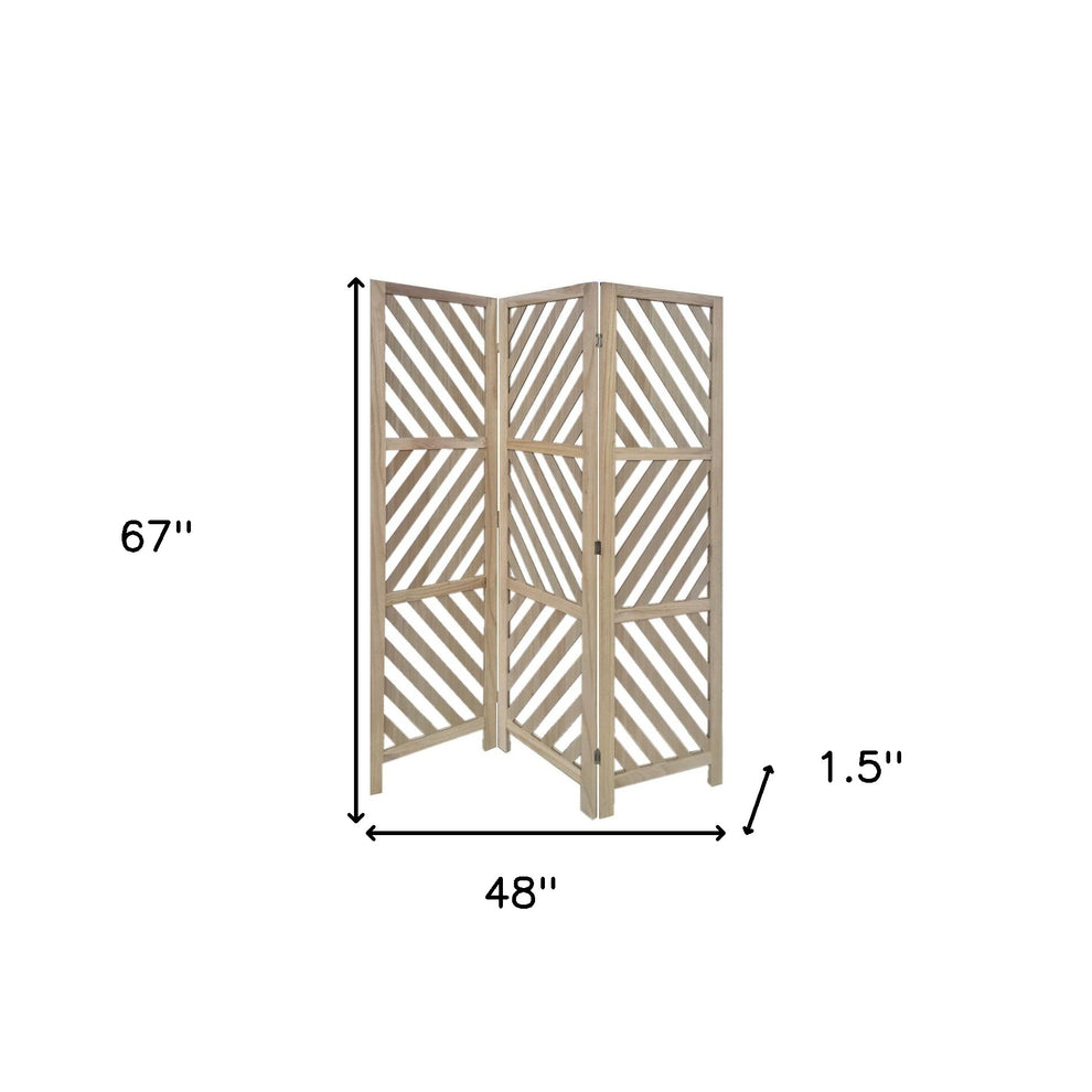 Gray Solid WoodFolding Three Panel Screen Room Divider By Homeroots | Room Dividers | Modishstore - 8