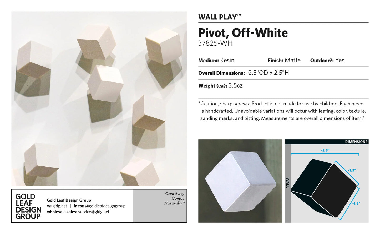 Wall Play™: Pivot, Off-White Set Of 20 By Gold Leaf