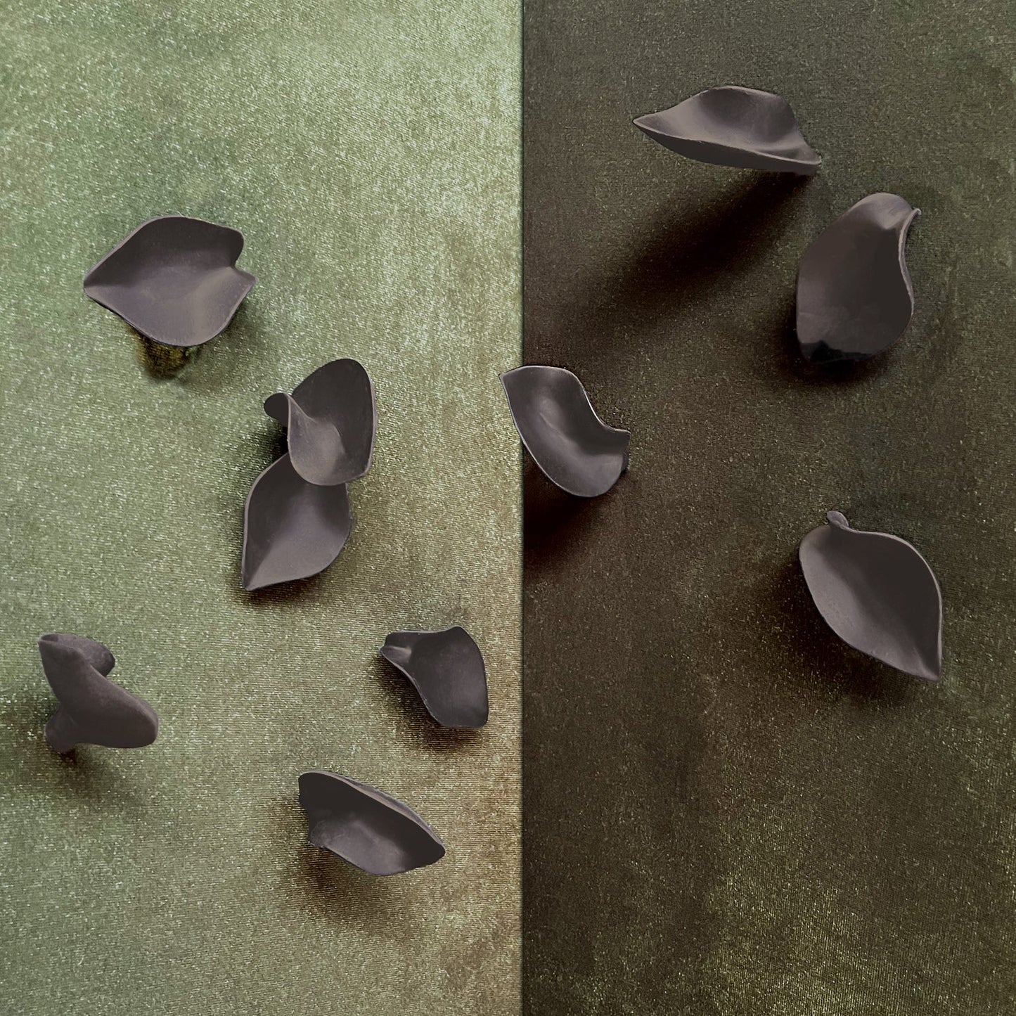Wall Play™: Leaves, DK Grey, Set/2 By Gold Leaf | Wall Art | Modishstore - 1