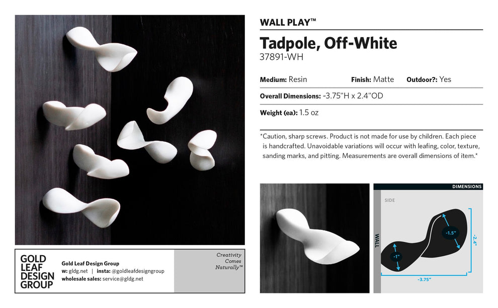 Wall Play™: Tadpole, Off-White By Gold Leaf | Wall Art | Modishstore - 7