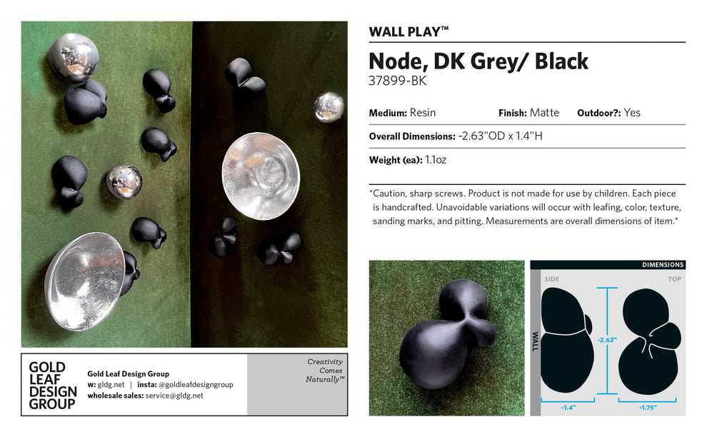 Wall Play™: Node, DK Grey/ Black By Gold Leaf | Wall Art | Modishstore - 5