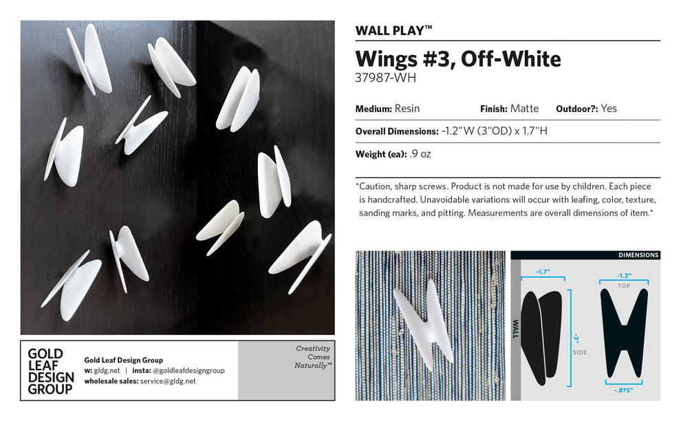 Wall Play™: Wings #3, Off-White By Gold Leaf | Wall Art | Modishstore - 11