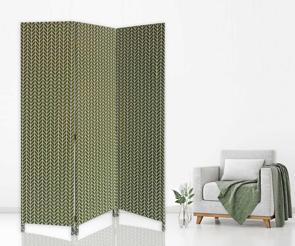 Blue and Beige Fabric Folding Three Panel Screen Room Divider By Homeroots | Room Dividers | Modishstore - 4