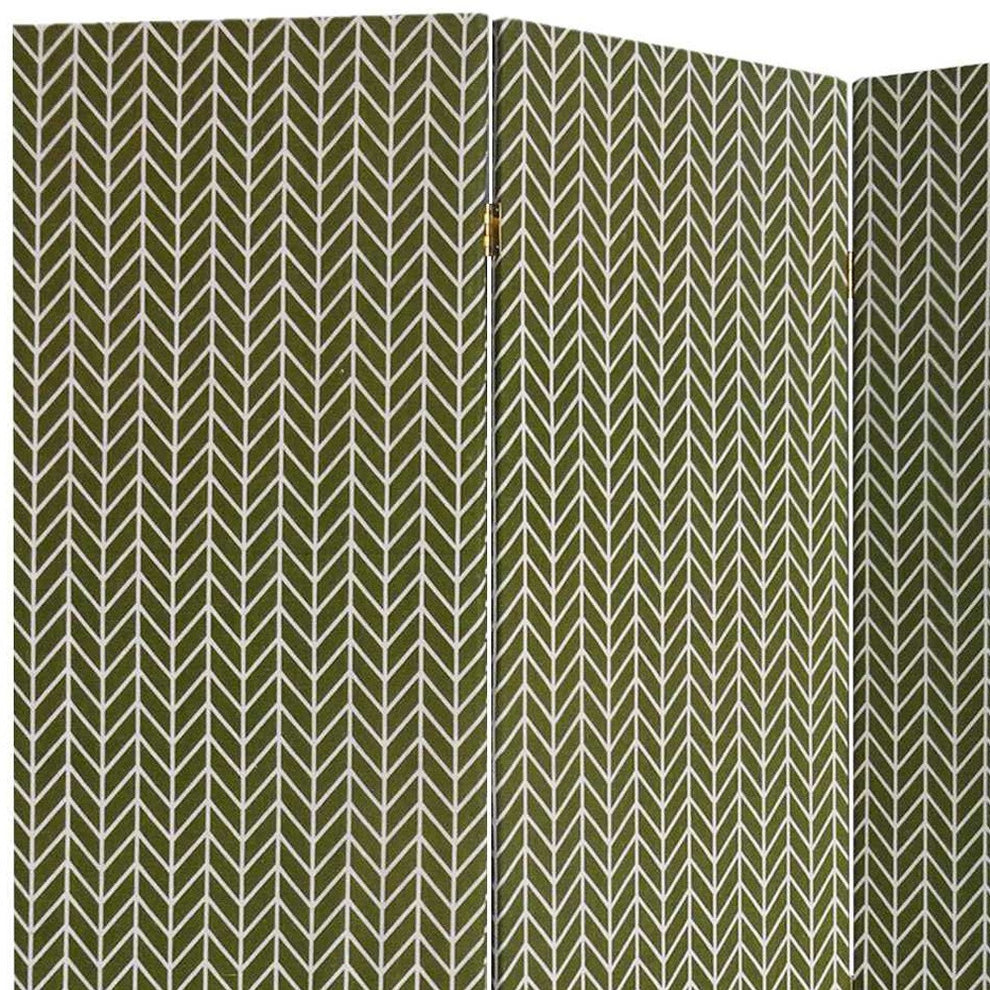 Blue and Beige Fabric Folding Three Panel Screen Room Divider By Homeroots | Room Dividers | Modishstore - 5