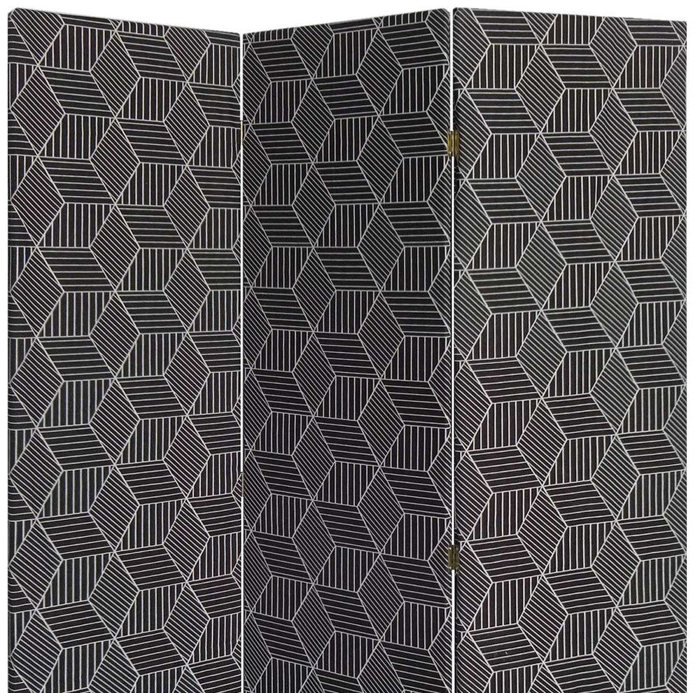 Green Fabric Folding Three Panel Screen Room Divider By Homeroots | Room Dividers | Modishstore - 2
