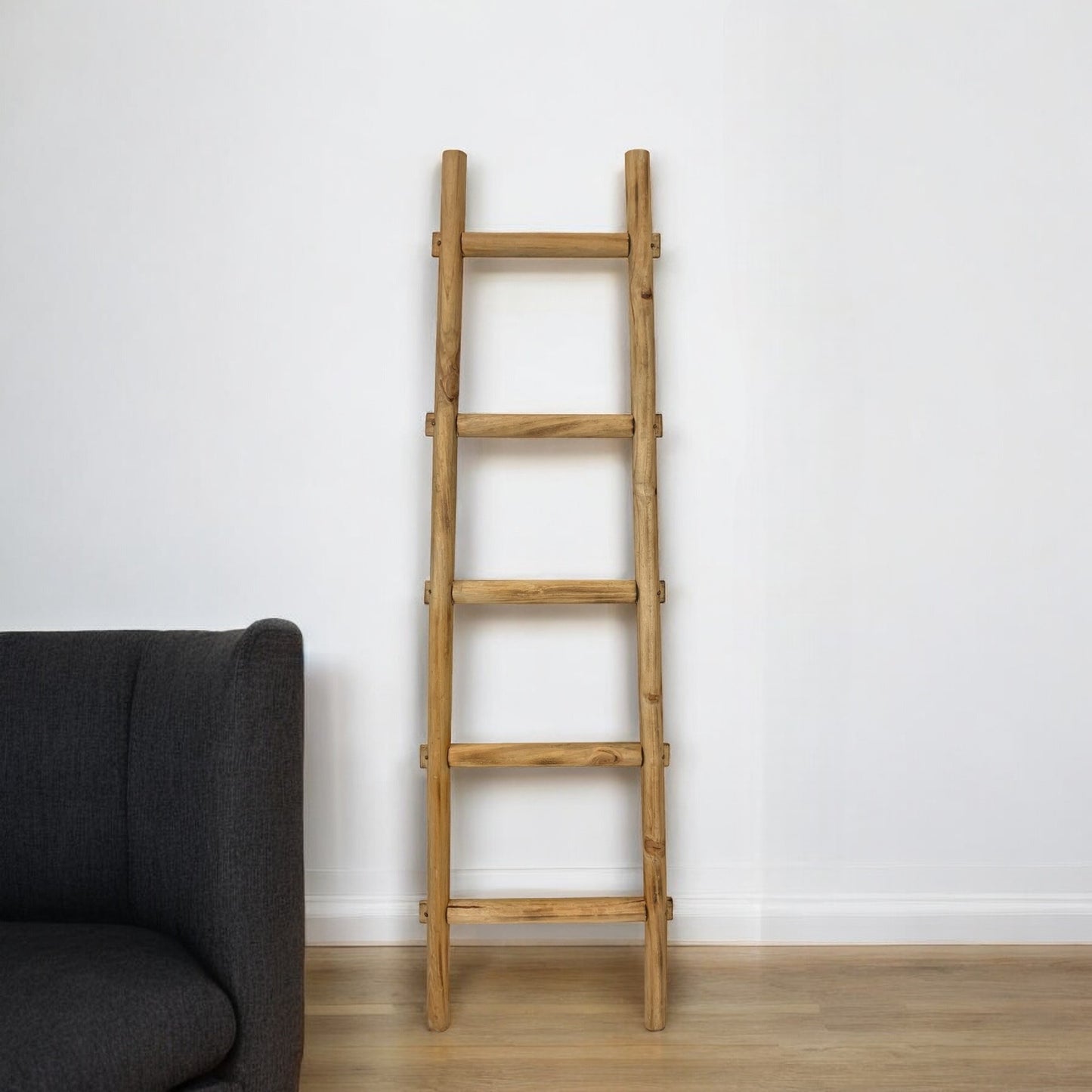 Brown Decorative Ladder Shelve By Homeroots | Wall Decor | Modishstore - 1