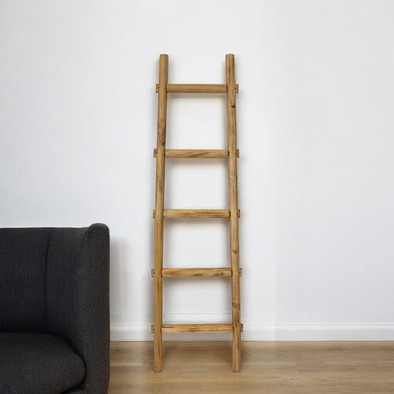 Brown Decorative Ladder Shelve By Homeroots | Wall Decor | Modishstore - 1