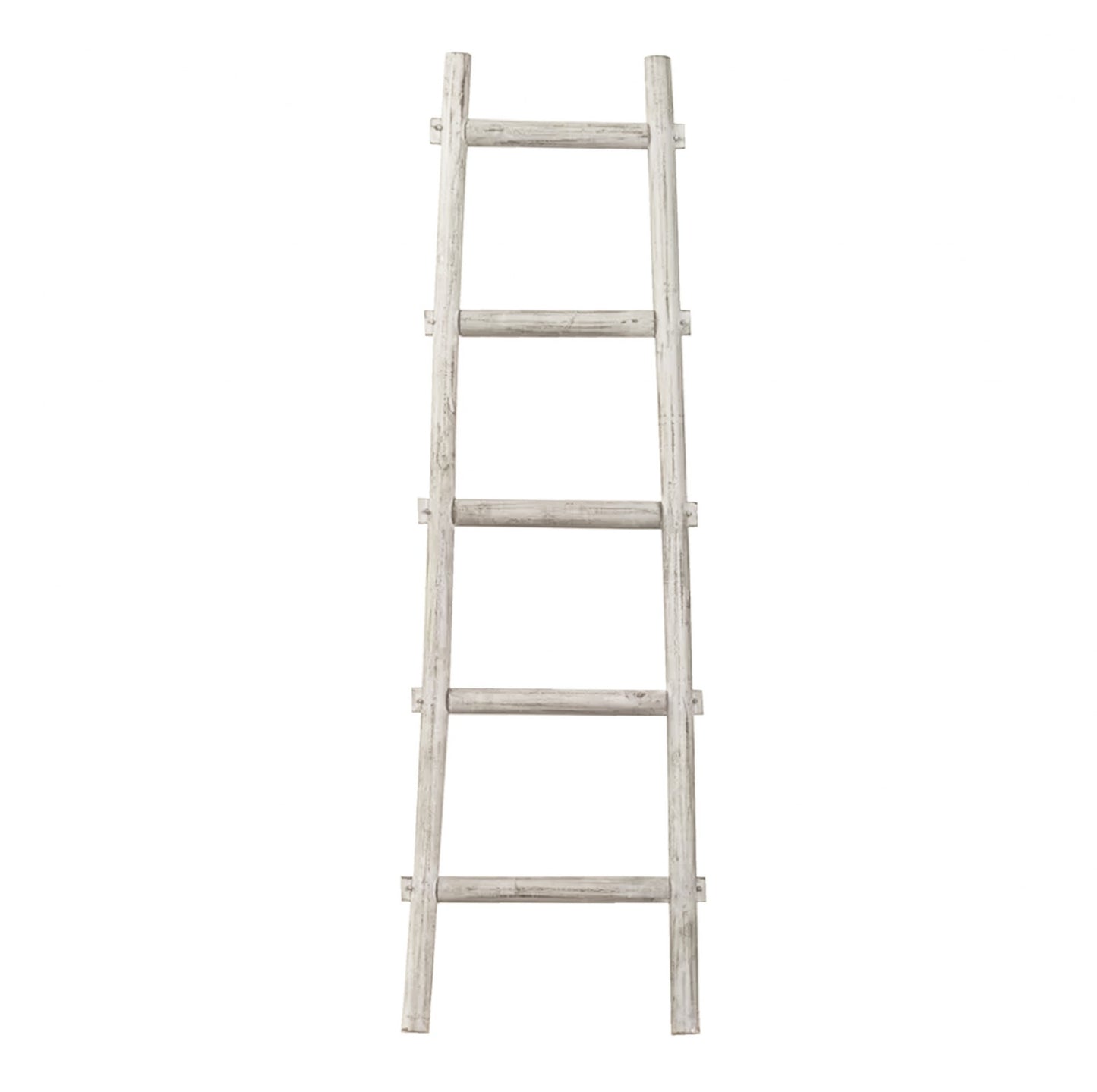 White Decorative Ladder Shelve By Homeroots | Wall Decor | Modishstore - 2