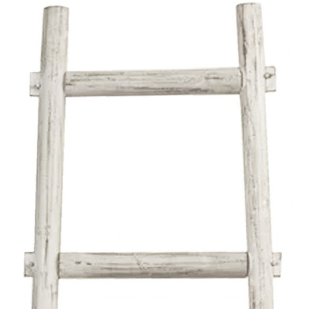 White Decorative Ladder Shelve By Homeroots | Wall Decor | Modishstore - 4