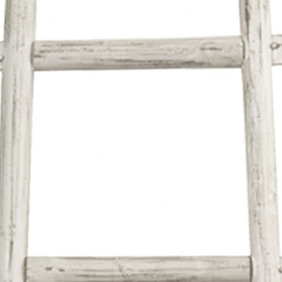 White Decorative Ladder Shelve By Homeroots | Wall Decor | Modishstore - 5