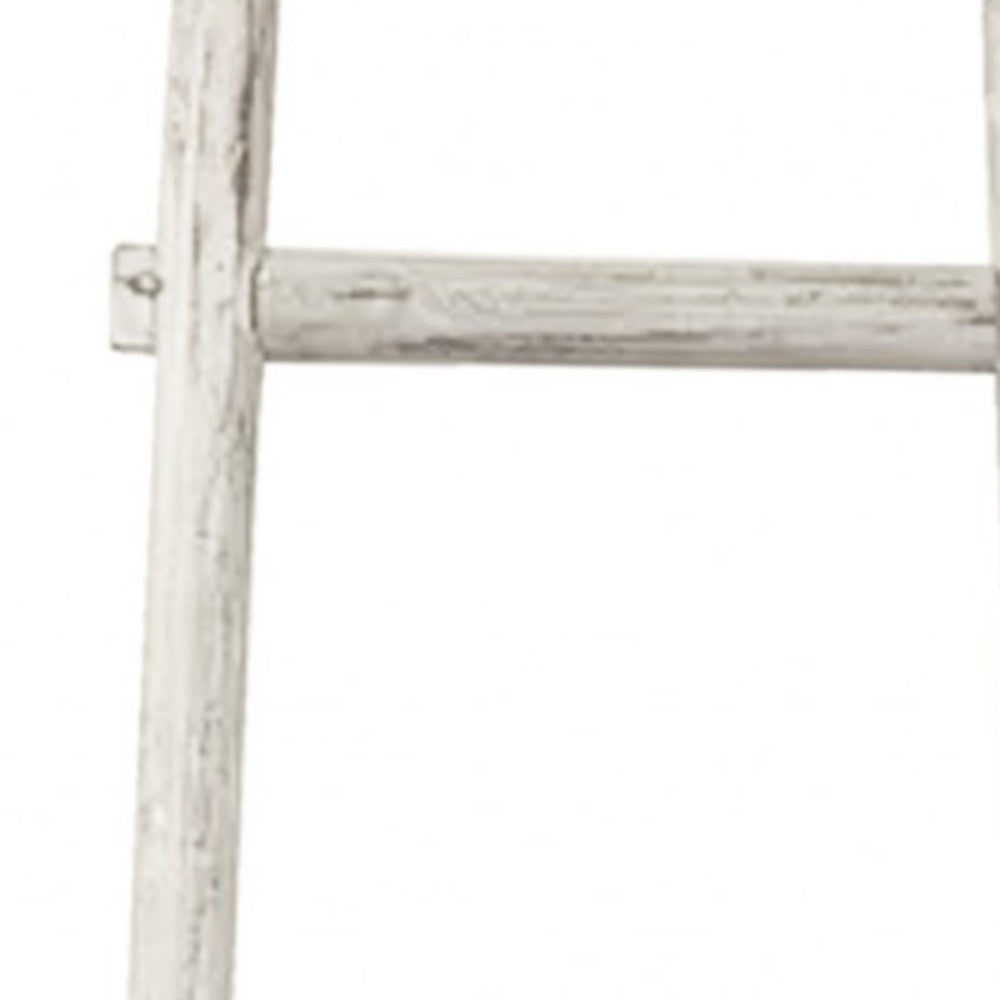 White Decorative Ladder Shelve By Homeroots | Wall Decor | Modishstore - 8