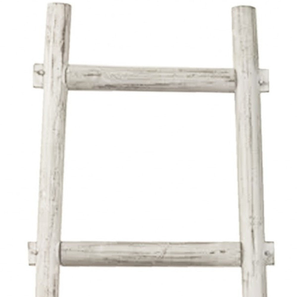 White Decorative Ladder Shelve By Homeroots | Wall Decor | Modishstore - 6