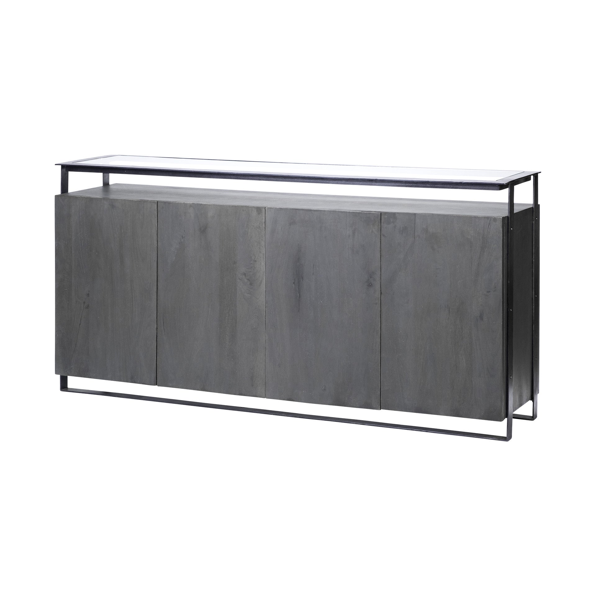 Black And Gray Solid Wood Sideboard By Homeroots | Sideboards | Modishstore - 1