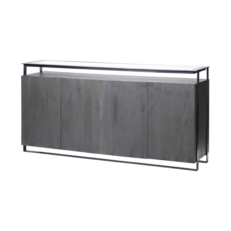Black And Gray Solid Wood Sideboard By Homeroots | Sideboards | Modishstore - 1