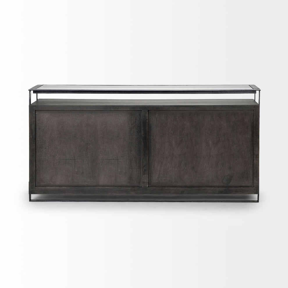Black And Gray Solid Wood Sideboard By Homeroots | Sideboards | Modishstore - 4