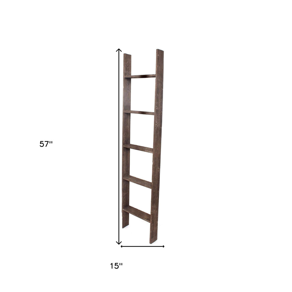 5 Step Rustic Wood Ladder Shelf By Homeroots | Wall Decor | Modishstore - 6